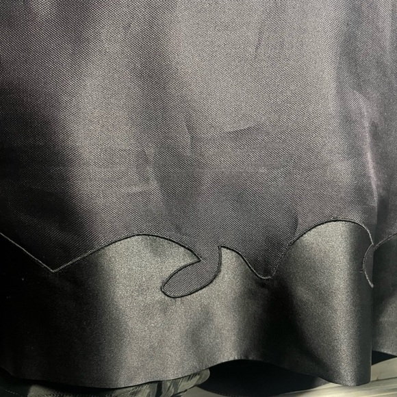 Vintage Stephan Janson Black Sleek Embroidered Silk‎ Skirt Classic Career - Picture 3 of 7